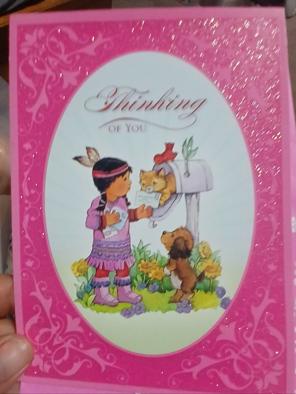 Thinking of You Pink  Greeting Card - And More